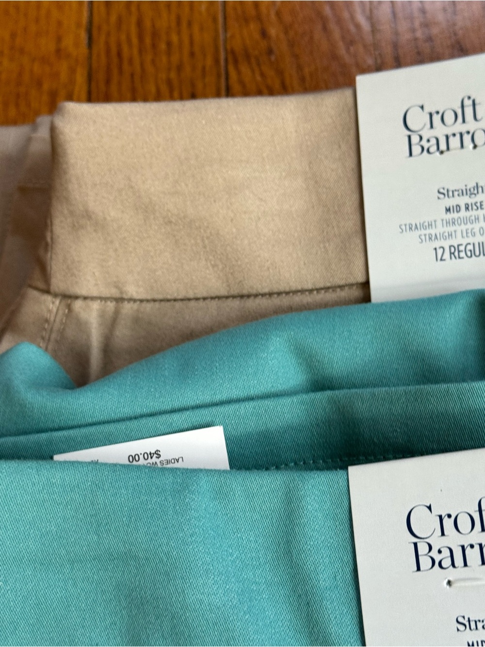 Croft & Barrow Straight Leg Pants- Black, Navy, Teal, Khaki, Red,   BROWN Sold - Picture 8 of 14